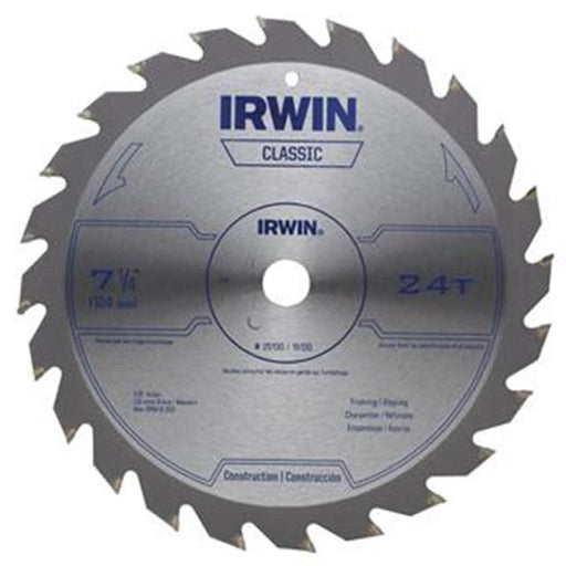 IRWIN INDUSTRIAL TOOL Classic 7-1/4 in. Circular Saw Blade 24T Carbide 7_1/4IN