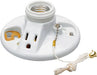 Pass & Seymour 125V Incandescent Lampholder with Outlet, White Porcelain WHITE