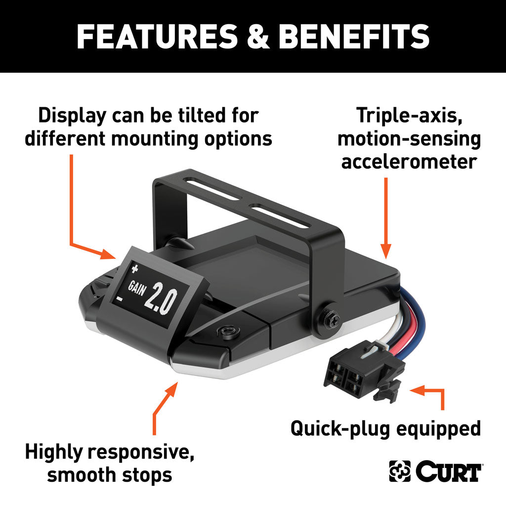 Curt Manufacturing Assure Proportional Trailer Brake Controller With Dynamic Screen