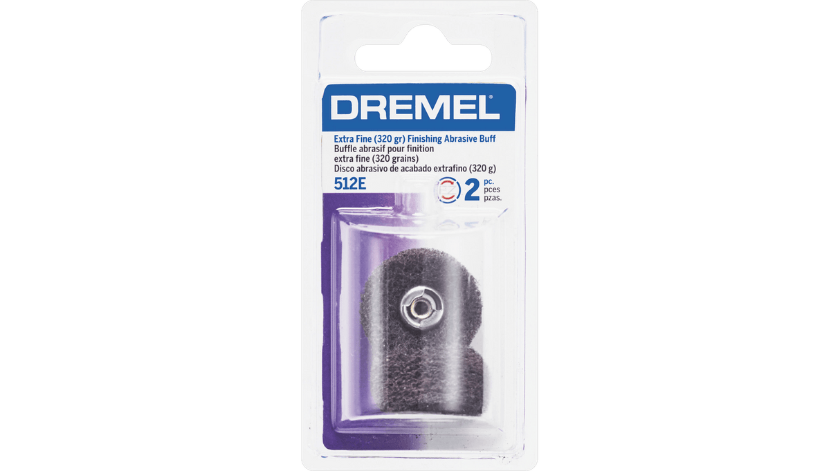 Dremel 512E EZ Lock Finishing Abrasive Buffs 320 Grit, 2 pack