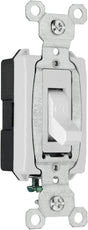 Pass & Seymour 15A 120/277V Commercial Single Pole Toggle, White WHITE / 20A