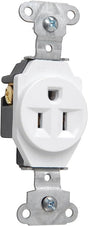 Pass & Seymour 15A 125V Single Receptacle, White WHITE / 15A