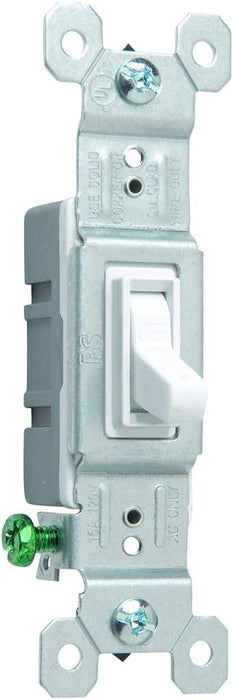 Pass & Seymour 15A Standard Single Pole Toggle Switch, 10 pack, White WHITE / 15A