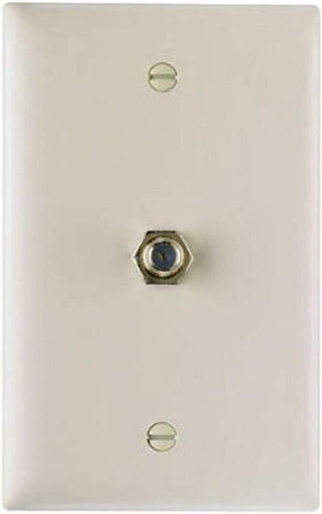 Pass & Seymour 1 Gang Wall Plate with F Type Coaxial Connector, Light Almond
