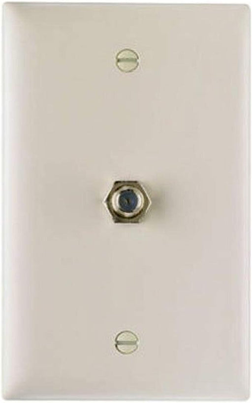 Pass & Seymour 1 Gang Wall Plate with F Type Coaxial Connector, Light Almond