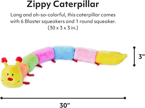 Zippy Paws Caterpillar Deluxe with 7 Squeakers RAINBOW