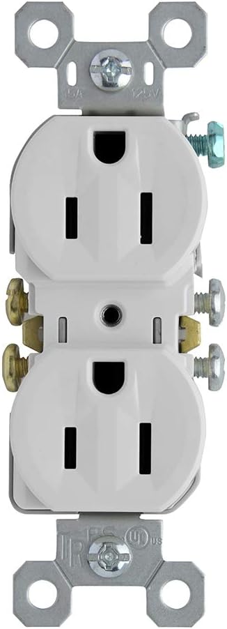 Pass & Seymour 15A Tamper Resistant Duplex Receptacle, White WHITE / 15A