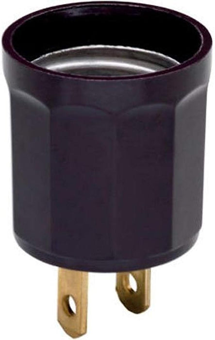 Pass & Seymour 660W 125V Outlet to Lampholder Adapter, Brown 660W