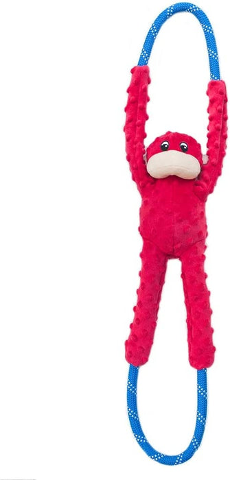 Zippy Paws RopeTugz Monkey Dog Toy, Red RED