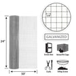Garden Zone Garden Craft Galvanized Hardware Cloth, 24in x 50ft, 1/4in x 1/4in Openings