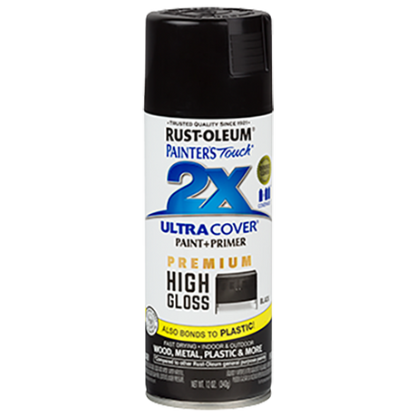 RUST-OLEUM 12 OZ Painter's Touch 2X Ultra Cover High Gloss Spray Paint - Hi Gloss Black BLACK /  / HIGH_GLOSS