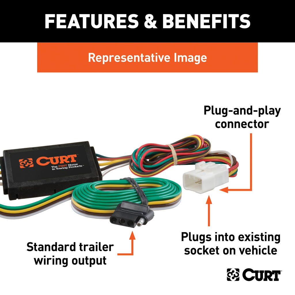 Curt Manufacturing Custom 4-Flat, Select Mitsubishi Endeavor; OEM Tow Package Required 4_FLAT