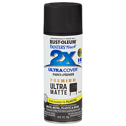 RUST-OLEUM 12 OZ Painter's Touch 2X Ultra Cover Matte Spray Paint - Matte Black BLACK /  / MATTE