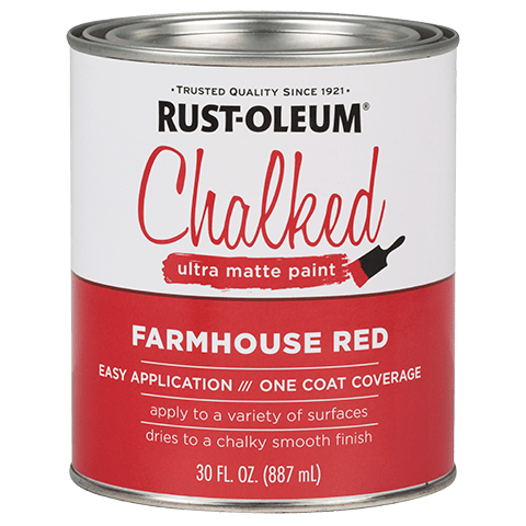RUST-OLEUM 30 OZ Chalked Paint Ultra Matte - Farmhouse Red FARMHOUSE_RED