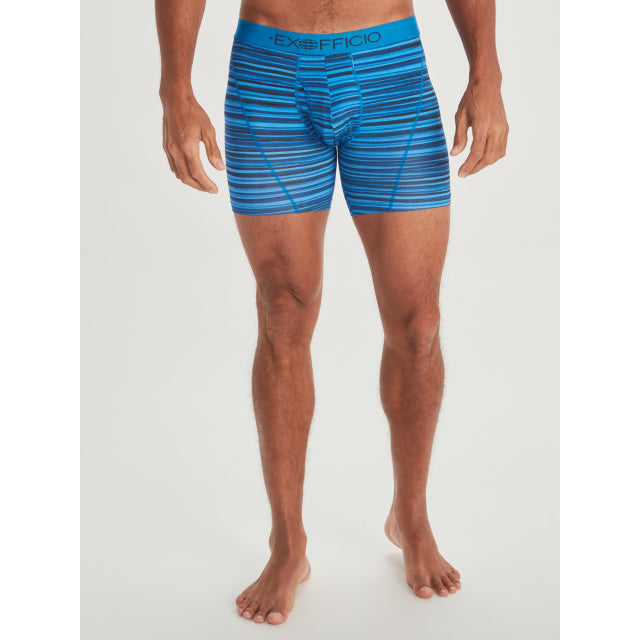 ExOfficio Men's Give-N-Go Sport 2.0 Boxer Brief 6" Skydiver Marker Stripe/Skydiver