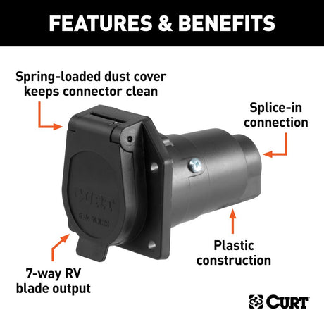 Curt Manufacturing 7-Way RV Blade Connector Socket 7_RV