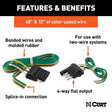 Curt Manufacturing 4-Way Flat Connector Plug and Socket with 12 inch and 48 Inch Wires / 4_FLAT