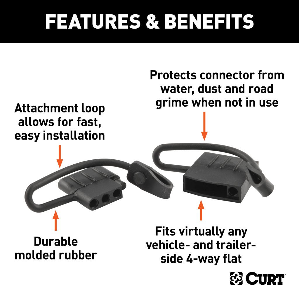 Curt Manufacturing 4-Way Flat Connector Dust Cover Set