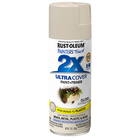 RUST-OLEUM 12 OZ Painter's Touch 2X Ultra Cover Gloss Spray Paint - Gloss Cottage White NAVAJO_WHITE