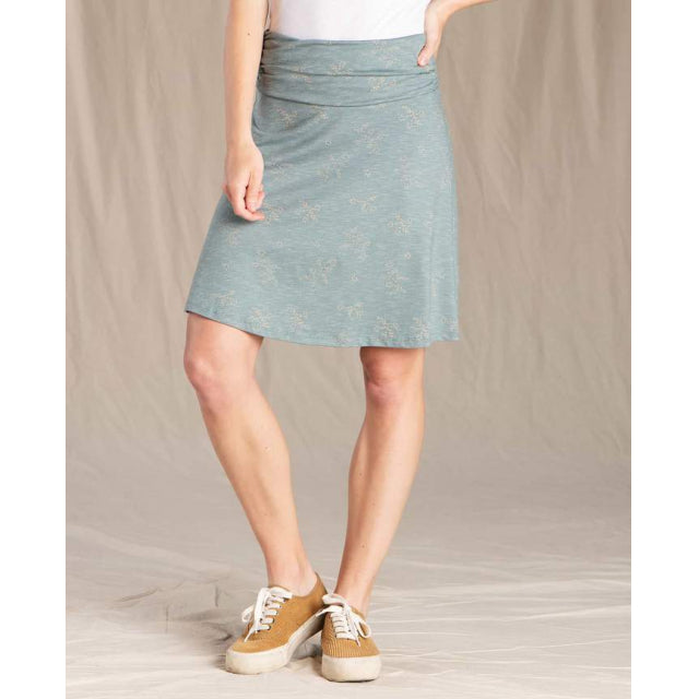 Toad & Co Women's Chaka Skirt Blue Slate Stitch Print