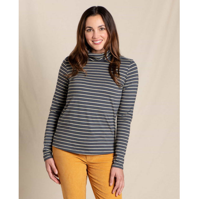 Toad & Co Women's Maisey LS T-Neck Soot Stripe