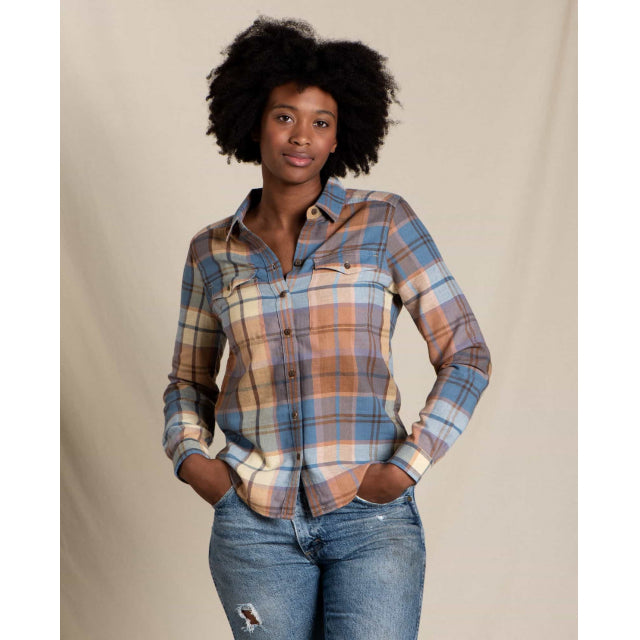 Toad & Co Women's Re-form Flannel Ls Shirt Glacier