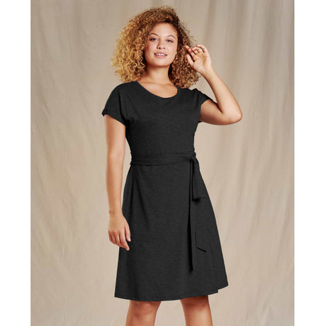 Toad & Co Women's Cue Wrap SS Dress Black