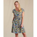 Toad & Co Women's Cue Wrap SS Dress True Navy Garden Print