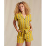 Toad & Co Women's Camp Cove SS Romper Lemon tripe / S