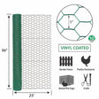 Garden Zone Garden Craft Vinyl Coated Hex Netting, Green, 36in x 25ft, 1in Hexagonal Openings GREEN