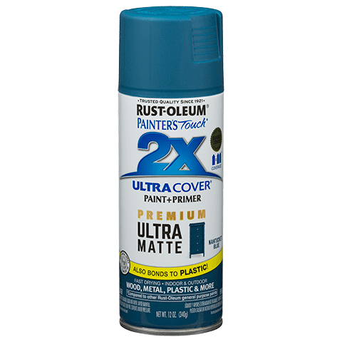 RUST-OLEUM 12 OZ Painter's Touch 2X Ultra Cover Matte Spray Paint - Matte Nantucket Blue