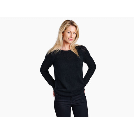 Kuhl Clothing Women's Sonata Pointelle Sweater Black