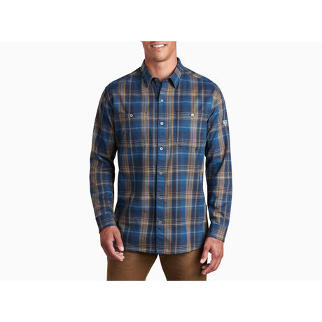 Kuhl Clothing Men's Fugitive Flannel LS Blue Copper