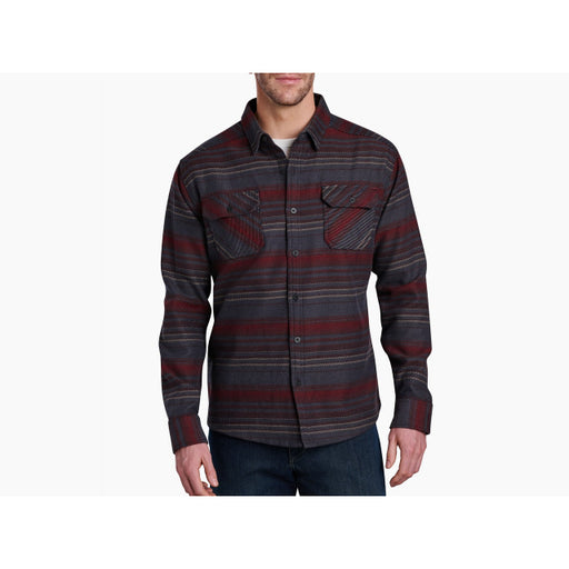 Kuhl Clothing Men's Disordr Flannel LS Brick Charcoal