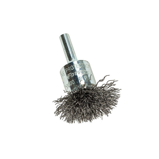 Forney Command PRO End Brush, Circular Flare, 1-1/2 in x .014 in x 1/4 in Shank