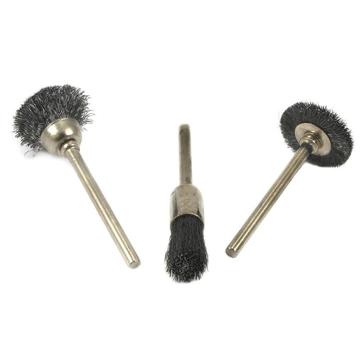 Forney 3-Piece Bristle Wire Brush Set with 1/8 in Shank