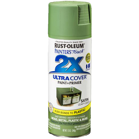 RUST-OLEUM 12 OZ Painter's Touch 2X Ultra Cover Satin Spray Paint - Satin Leafy Green LEAFY_GREEN