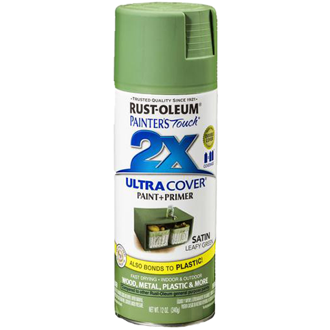 RUST-OLEUM 12 OZ Painter's Touch 2X Ultra Cover Satin Spray Paint - Satin Leafy Green LEAFY_GREEN