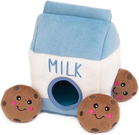 Zippy Paws Milk and Cookies Burrow Dog Toy