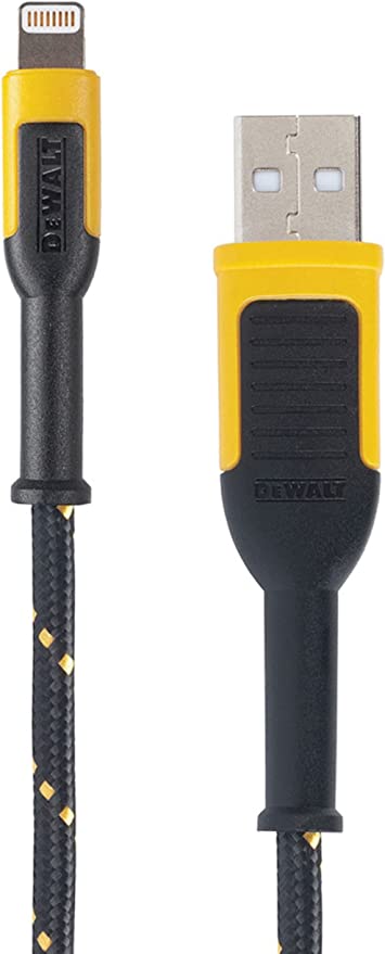 Dewalt Reinforced Braided Lightning Charger Cable 10ft