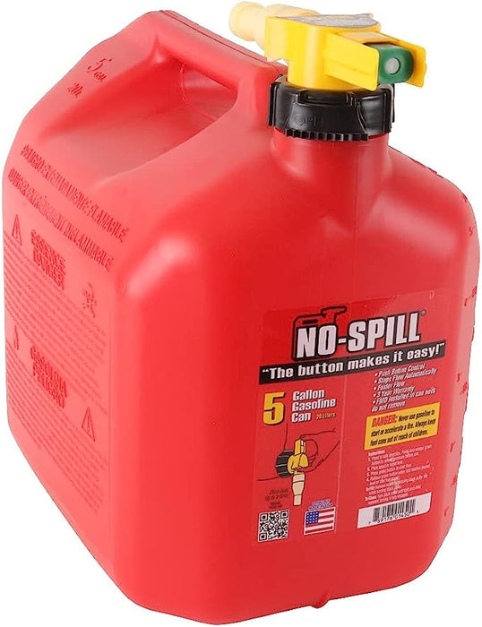 No Spill Poly Gas Can, CARB Compliant, 5 Gallon