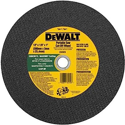 Dewalt 12 IN. x 1/8 IN. x 1 IN Abrasive Concrete/Masonry Cutting Wheel