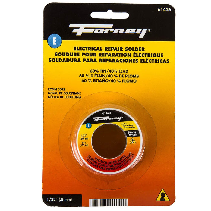 Forney Solder, Electrical Repair, Rosin Core, 1/32 in, 4 Ounce