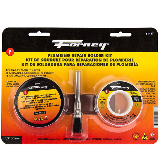 Forney Solder Kit, Lead Free (LF), Plumbing Repair, Solid Core, 1/8 in, 3 Ounce