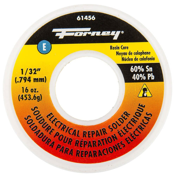 Forney Solder, Electrical Repair, Rosin Core, 1/32 in, 16 Ounce