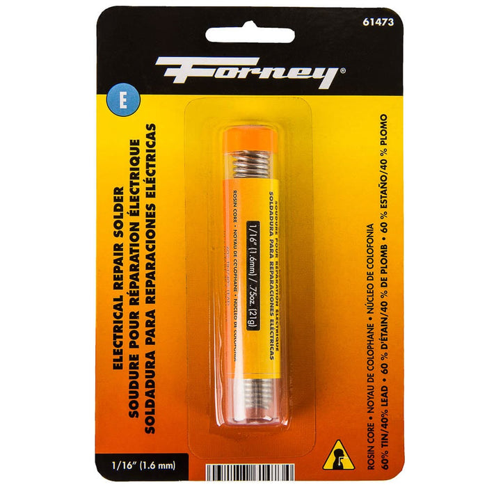 Forney Solder, Electrical Repair, Rosin Core, 1/16 in, .75 Ounce