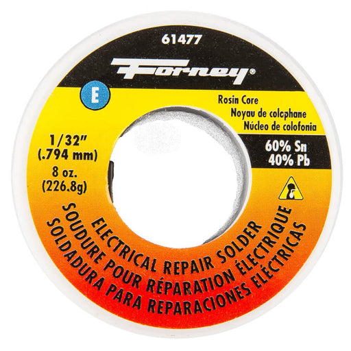 Forney Solder, Electrical Repair, Rosin Core, 1/32 in, 8 Ounce