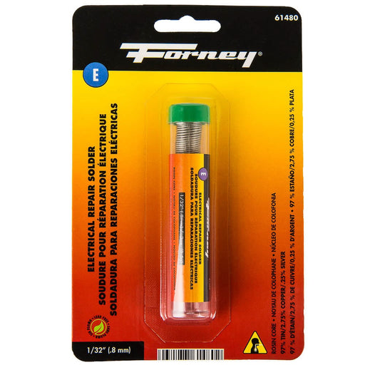 Forney Solder, Lead Free (LF), Electrical Repair, Rosin Core, 1/32 in, .3 Ounce
