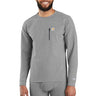 Carhartt Men's Force Heavyweight Heathered Knit Base Layer Crewneck Pocket Top Shadow heather