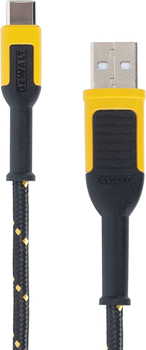 Dewalt Braided USB-A to USB-C Cable, 4ft